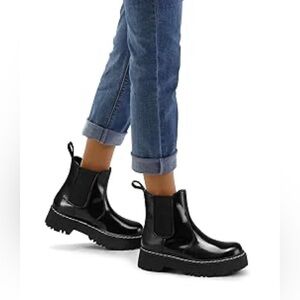 Black Platform Chelsea Boots